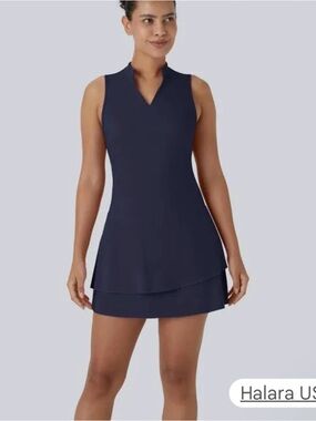 Halara SoftlyZero Airy Tiered Ruffle Mini Dress - Navy